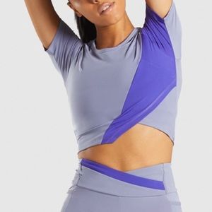 Purple asymmetrical gymshark short sleeve